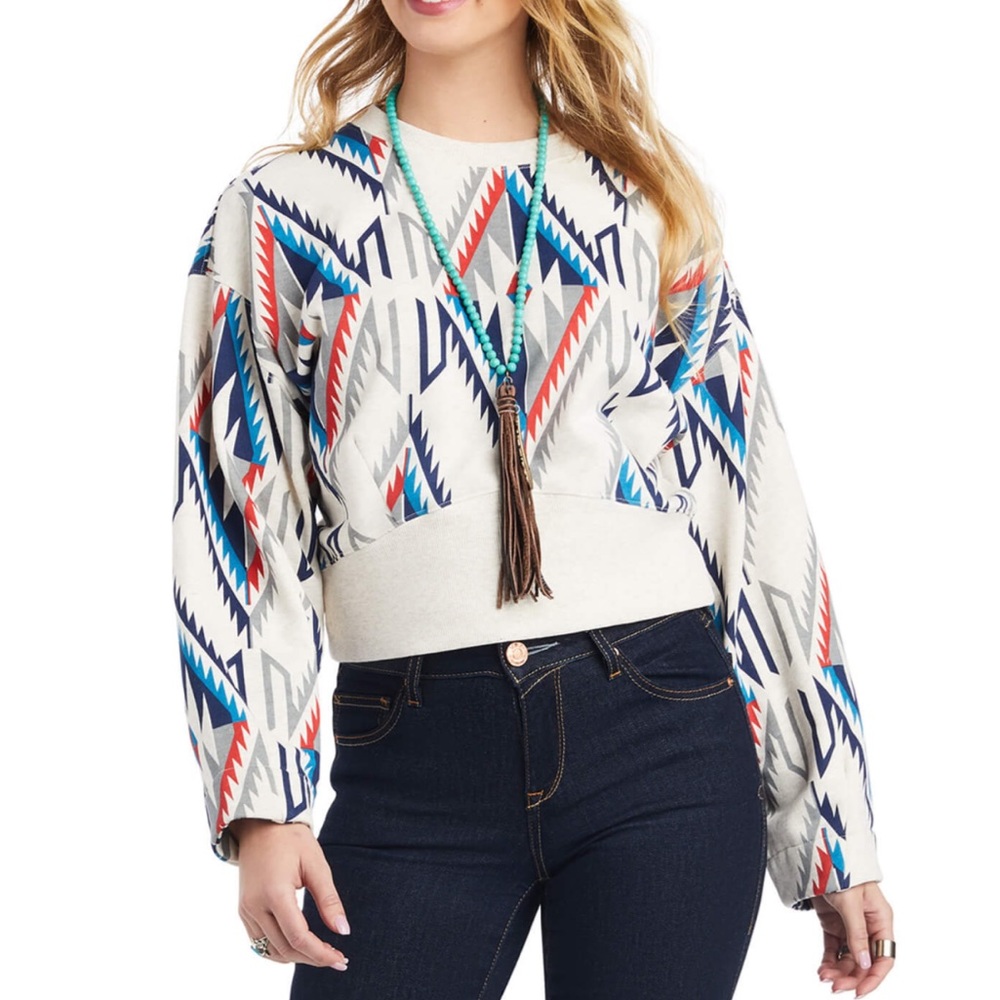 ARIAT Ladies Chimayo Southwestern Sweatshirt LIKE NEW LARGE